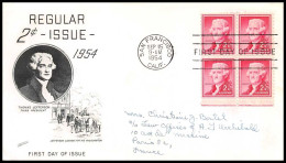 12861 Fdc Premier Jour 1954 San Francisco Regular Issue Usa états Unis Lettre Cover - Covers & Documents
