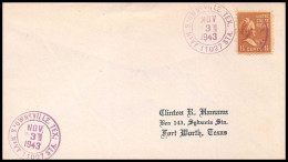 12870 Navy 11027 Brownsville Texas 1943 Usa états Unis Lettre Naval Cover  - Lettres & Documents