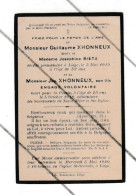 Faire-part De Décès De Jos. XHONNEUX , Engagé Volontaire , Mort Pour La Patrie En 1918 - Guerre 14/18  Liège  ( B373) - Décès