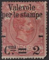 Italia / Italia 1890 Correo 48 */MH 2 Ctms Sob 50 Carmin / Para Paquetes Postal - Autres & Non Classés