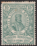 Italia / Italia 1910 Correo 86 */MH 15 Ctms. Verde - Garibaldi - Autres & Non Classés