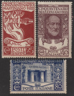 Italia / Italia 1922 Correo 121/23 */MH Cincuentenario Muerte Mazzini - 3 Sello - Sonstige & Ohne Zuordnung