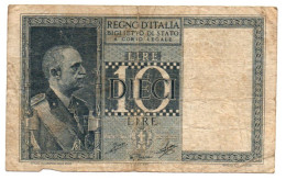 Italia - 10 Lire 1944 Dittatura Grassi    ---- - Italia – 10 Lire