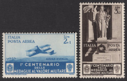 Italia / Italia 1934 Aereo 74/75 **/MNH 2 Y 3 Liras / Centenario De La Instituc - Autres & Non Classés