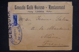 PORTUGAL - Enveloppe Commerciale De Lisbonne Pour La France En 1916 Avec Contrôle Postal - L 151887 - Brieven En Documenten