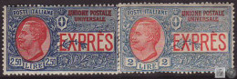 Italia / Italia 1922 Urgentes 13/14 */MH 2 Liras ''Azul Y Rojo'' - 2 Sellos  - Otros & Sin Clasificación