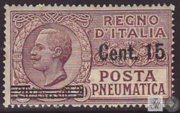 Italia / Italia 1924 Pneumática 7 ** / PO 15 Sobre 20 Ctms. Violeta  - Other & Unclassified