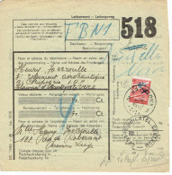 204 Timbres Chemins De Fer Belge Sur Bordereau Colis Du 6-9-1927 Timbre Coupé En Deux - Altri & Non Classificati