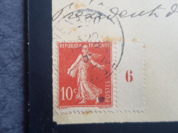 N° 135 10c Rouge Chiffre Maigre Millésimé Sur Lettre Corse Venaco Pour Corte - 1906-38 Säerin, Untergrund Glatt