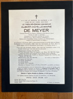 Reverend Monsieur Albert De Meyer Chanoine Saint Bavon Gand Prof KUL *1887 Hamme +1952 Louvain Leu De Paepe Boel D’Haens - Obituary Notices