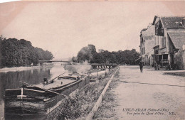 L'ISLE ADAM-vue Prise Du Quai De L'Oise (péniches) - L'Isle Adam