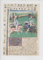 "Roman De La Queste Du Graal" XVè S. "Tournoi Des Chevaliers Table Ronde" Manuscrit 527.f.5 (Dijon Amis Quête) Cp Vierge - Objets D'art