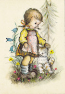 Postcard - Art - Unknown - Little Girl And A Cat - Card No. 151 - VG (Serrated Edges) - Sin Clasificación