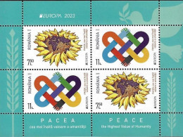 RUMANIA /ROMANIA /RUMÄNIEN /ROUMANIE -EUROPA 2023 -"PEACE –The Highest Value Of Humanity".-SOUVENIR SHEET Type 1 - 2023