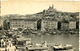 CPSM - MARSEILLE - QUUAI DES BELGES ET N.DAME DE LA GARDE - Joliette, Hafenzone