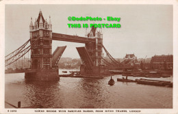 R379937 London. Tower Bridge With Bascules Raised. From River Thames. Kingsway R - Autres & Non Classés