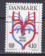 Denmark, 1988, World Health Organization WHO 40th Anniv, 4.10kr, USED - Gebraucht