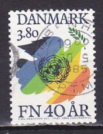 Denmark, 1985, United Nations UN 40th Anniv, 3.80kr, USED - Usado