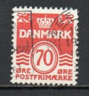 Denmark, 1972, Numeral & Wave Lines/Ordinary Paper, 70ø, USED - Used Stamps