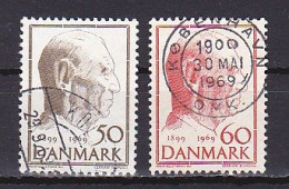 Denmark, 1969, King Frederik IX 70th Birthday, Set, USED - Usado