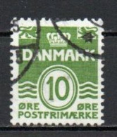 Denmark, 1962, Numeral & Wave Lines/Fluorescent, 10ø, USED - Gebruikt