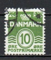 Denmark, 1962, Numeral & Wave Lines/Fluorescent, 10ø, USED - Oblitérés