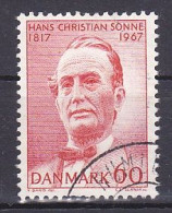 Denmark, 1967, Hans Christian Sonne, 60ø, USED - Oblitérés