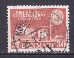 Denmark, 1954, Telecommunications Centenary, 30ø, USED - Used Stamps