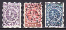 Denmark, 1945, King Christian X 75th Birthday, Set, USED - Usati