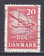 Denmark, 1943, DDL Airlines 25th Anniv, 20ø, USED - Gebraucht