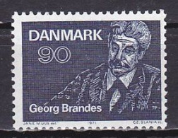 Denmark, 1971, Georg Brandes First Lectures Centenary, 90ø, MH - Ongebruikt