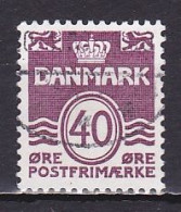 Denmark, 1981, Numeral & Wave Lines, 40ø, USED - Used Stamps