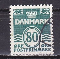 Denmark, 1979, Numeral & Wave Lines, 80ø, USED - Usado