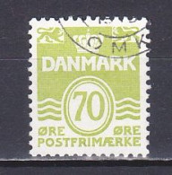 Denmark, 1977, Numeral & Wave Lines, 70ø, USED - Usado
