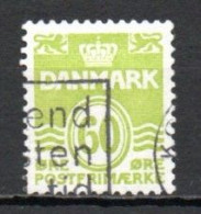 Denmark, 1976, Numeral & Wave Lines, 60ø, USED - Usati