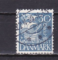 Denmark, 1934, Caraval/Hatched Background, 30ø/Blue, USED - Gebraucht