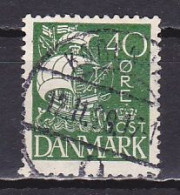 Denmark, 1927, Caravel/Solid Background, 40ø, USED - Gebraucht