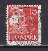 Denmark, 1927, Caravel/Solid Background, 15ø, USED - Usado