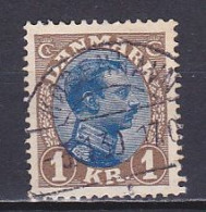 Denmark, 1922, King Christian X, 1kr, USED - Oblitérés