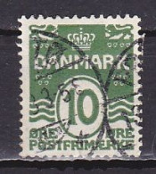 Denmark, 1921, Numeral & Wave Lines, 10ø, USED - Gebruikt