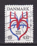 Denmark, 1988, World Health Organization/WHO 40th Anniv, 4.10kr, USED - Gebruikt