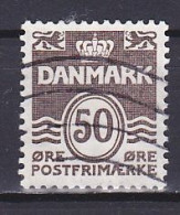 Denmark, 1974, Numeral & Wave Lines, 50ø, USED - Usado