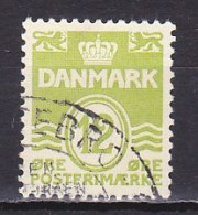 Denmark, 1952, Numeral & Wave Lines, 12ø, USED - Used Stamps
