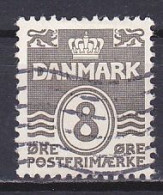 Denmark, 1933, Numeral & Wave Lines, 8ø, USED - Usado