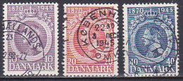 Denmark, 1945, King Christian X 75th Birthday, Set, USED - Oblitérés