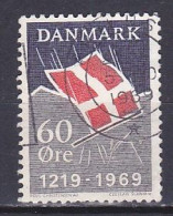 Denmark, 1969, Danish Flag 750th Anniv, 60ø, USED - Gebruikt