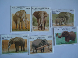 LAOS   MNH   STAMPS  SET  6    ANIMALS ELEPHANTS 1997 - Elefantes