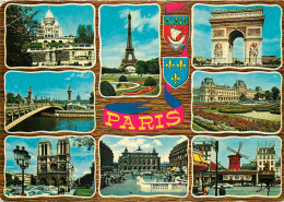 75 - Paris - Multivues - Blasons - CPM - Voir Scans Recto-Verso - Cartas Panorámicas