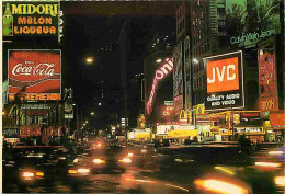 Etats Unis - New York - Times Squares - Vue De Nuit - Publicités Coca JVC Calvin Klein Panasonic - Carte Neuve - CPM - V - Time Square