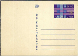 NATIONS UNIES Genève Ca.1990: CP Entier De 70c Neuve - Cartas & Documentos